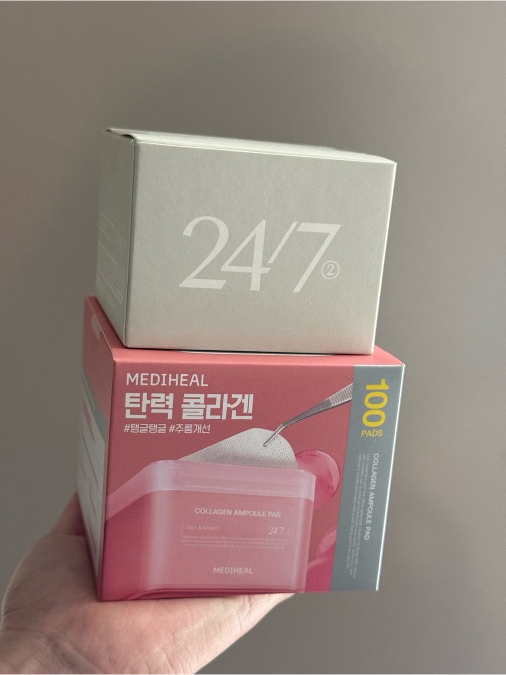 Mediheal Pink Collagen Ampoule Pads - 100 pcs + Refill 100 pcs